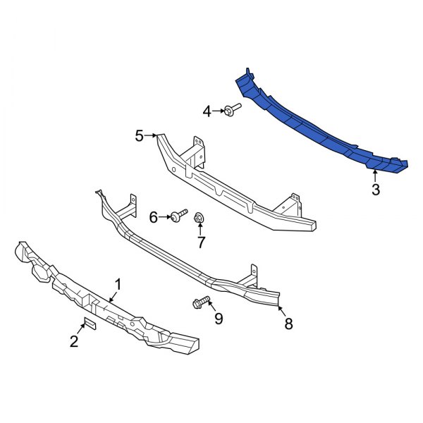 Genesis OE 86570T1000 Front Bumper Cover Reinforcement Beam