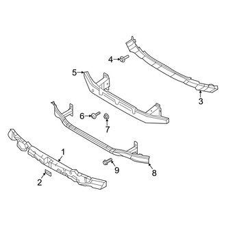Genesis OE - Front Bumper & Grille - Bumper & Components (Mounting Components), (Base / Advanced / Prestige)