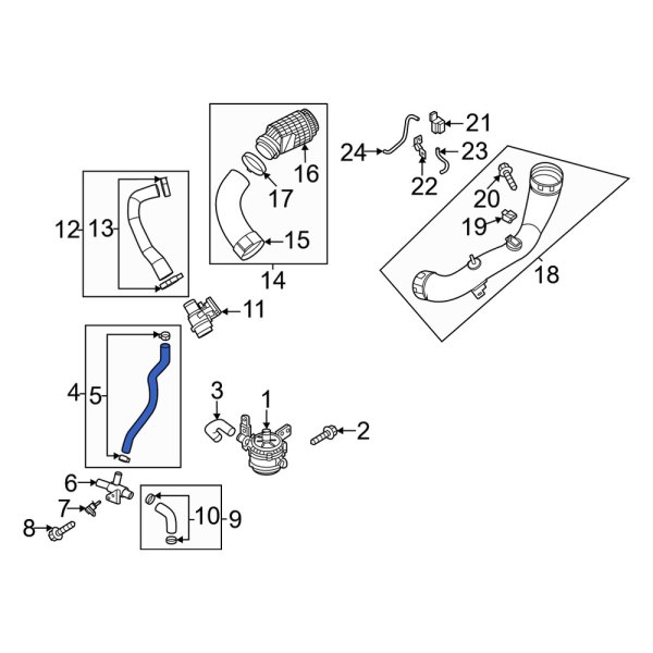 Genesis OE 282922T010 Turbocharger Coolant Return Line