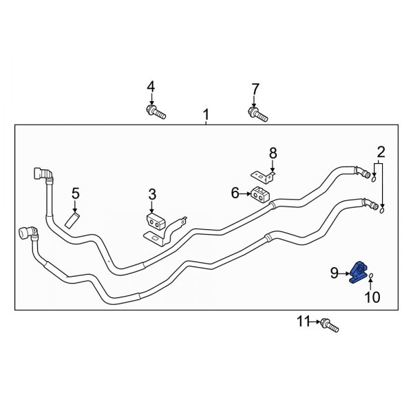 Genesis OE 25493T1200 Rear Transmission Oil Cooler Line Bracket