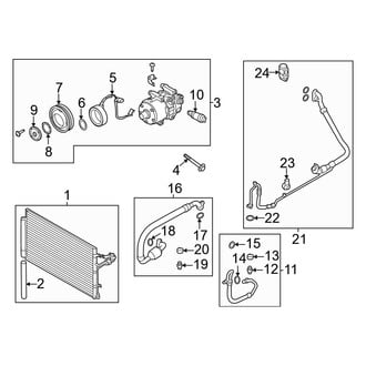 Genesis OE - Air Conditioner & Heater - Condenser, Compressor & Lines (2.5L)