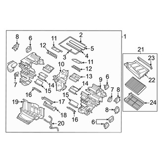 Genesis OE - Air Conditioner & Heater - Evaporator & Heater Components (Case & Controls)