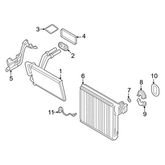 Genesis OE - Air Conditioner & Heater - Evaporator & Heater Components (Evaporator & Heater Core), (Base / Advanced / Sport Advanced / Sport Prestige)
