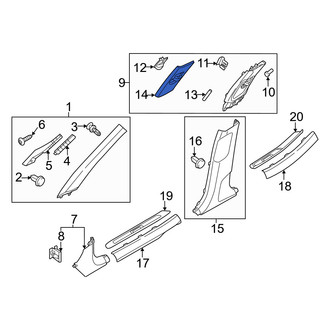 Genesis OE - Left Seat Belt Height Adjuster Cover