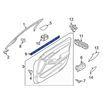 Genesis OE - Front Left Inner Door Window Belt Weatherstrip