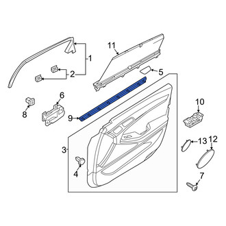 Genesis OE - Rear Left Door Window Belt Weatherstrip