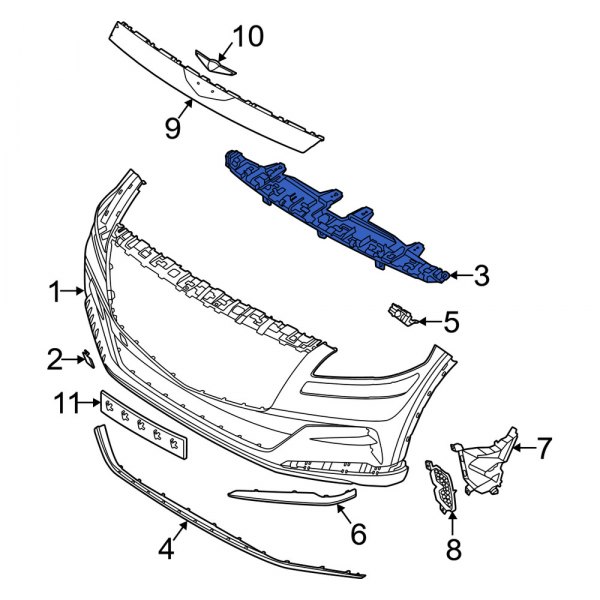 Bumper Cover Support Rail