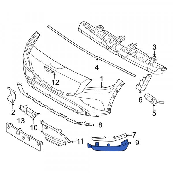 Genesis OE 865J4T6500 - Front Right Lower Bumper Trim
