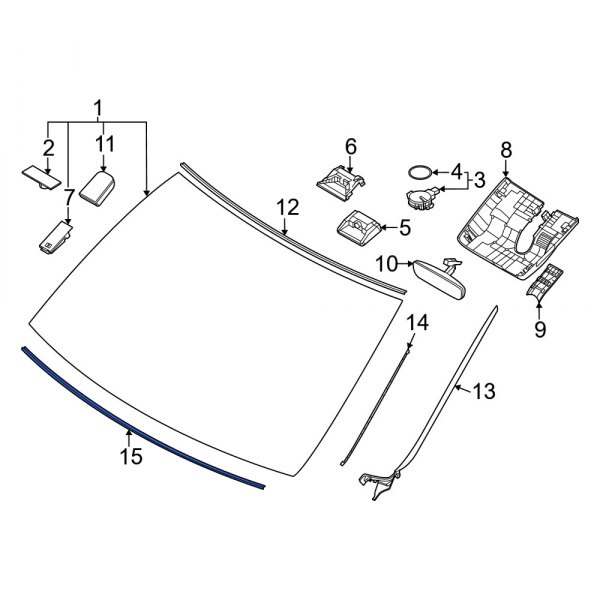 Genesis OE 86120T6000 Front Lower Windshield Molding