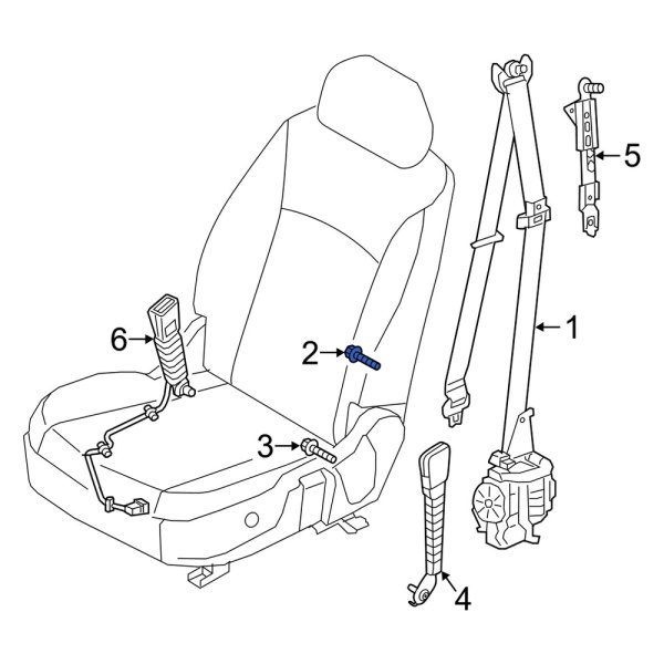 Seat Belt Lap and Shoulder Belt Bolt