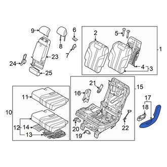 Genesis OE - Center Left Outer Seat Trim Panel