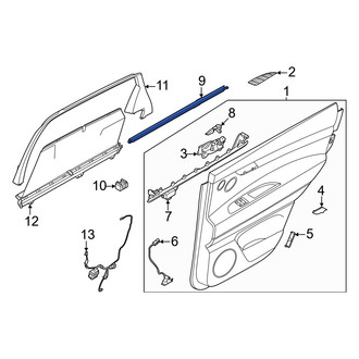 Genesis OE - Rear Left Door Window Belt Weatherstrip