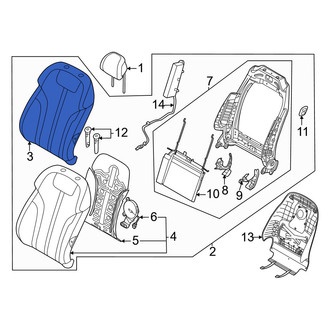 Genesis OE - Front Left Seat Back Cushion Cover