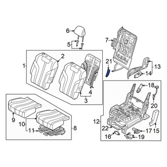 Genesis OE - Rear Left Outer Seat Back Recliner Adjustment Mechanism Cover