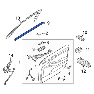 Genesis OE - Front Left Door Window Belt Weatherstrip