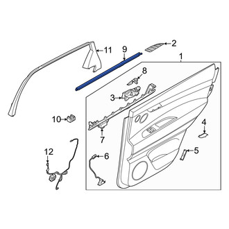 Genesis OE - Rear Right Door Window Belt Weatherstrip