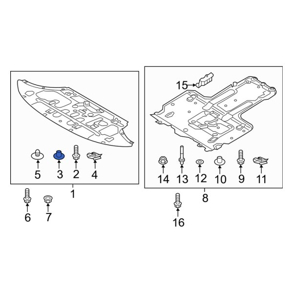 Radiator Support Splash Shield Clip