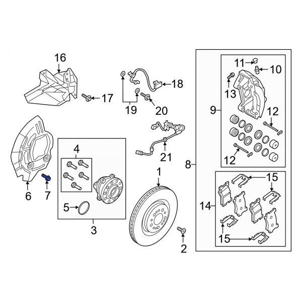 Brake Dust Shield Bolt