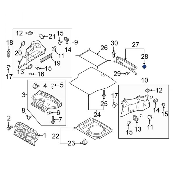 Trunk Trim Scuff Plate Clip