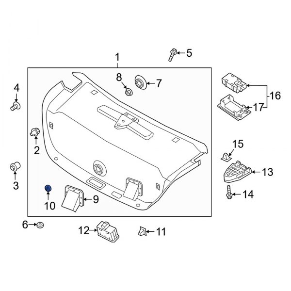 Deck Lid Handle Nut