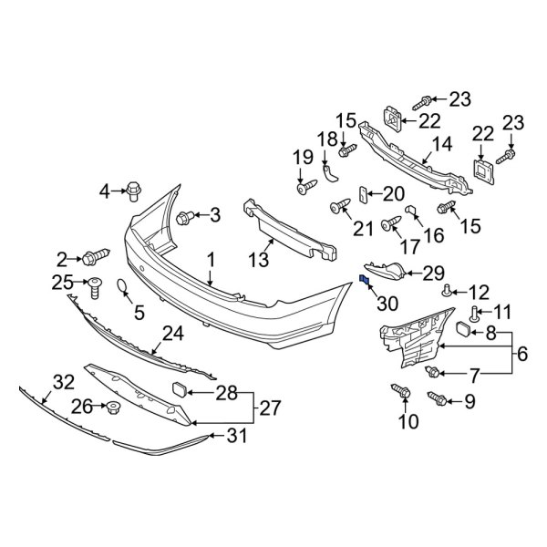 Bumper Cover Heat Shield Nut