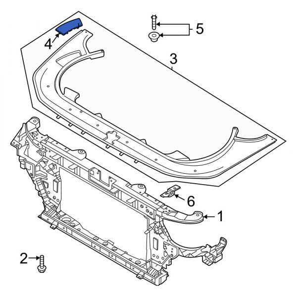 Radiator Support Access Cover Cap
