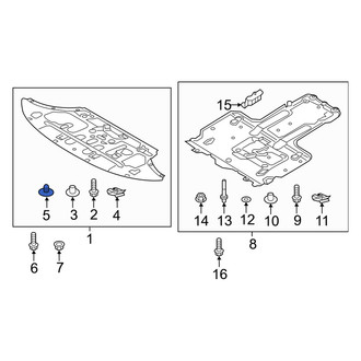 Genesis OE - Front Rearward Radiator Support Splash Shield Clip