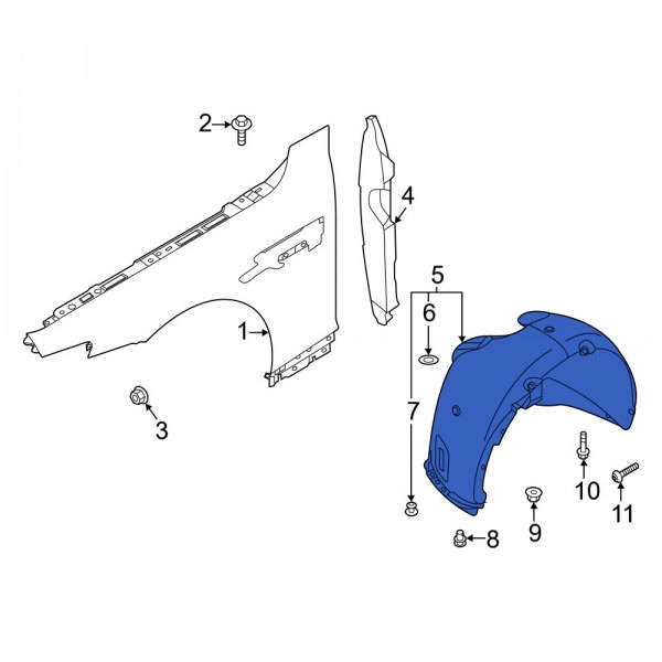 Genesis OE 86811D2500 Front Left Fender Splash Shield