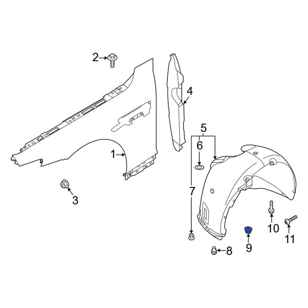 Genesis OE 8414526001 Fender Liner Nut
