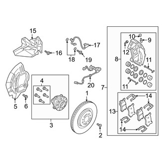 Genesis OE - Front Suspension - Brake Components (AWD)