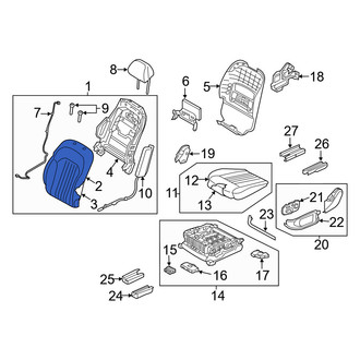 Genesis OE - Front Left Seat Back Cushion Cover