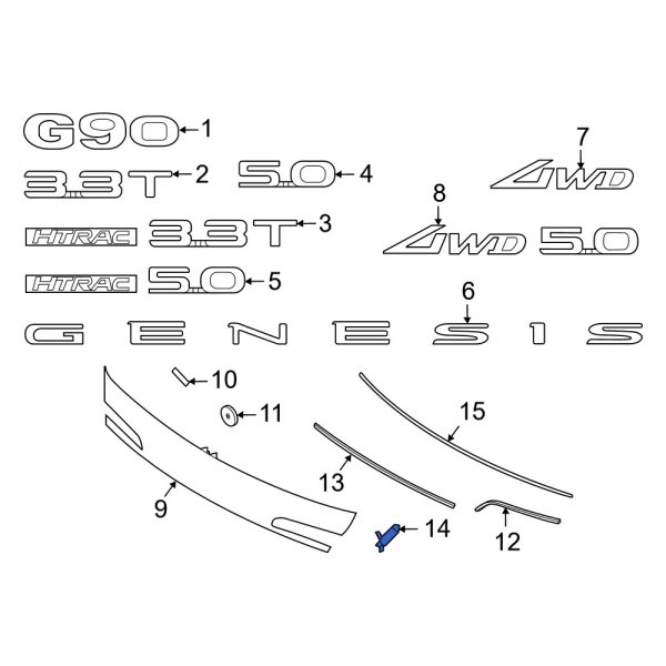 Deck Lid Finish Panel Bracket