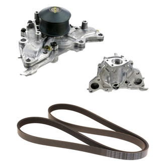 Genuine® - Engine Coolant Water Pump and Drive Belt Kit