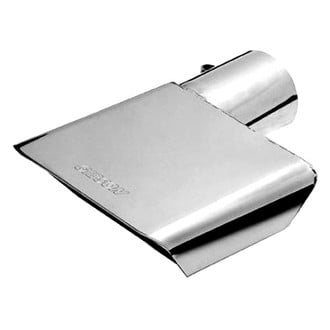 Gibson® - Stainless Steel Passenger Side Rectangular Angle Cut Bolt-On Single-Wall Polished Exhaust Tip (2.5" Inlet, 9.5" Length)