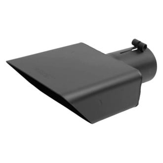 Gibson® - Stainless Steel Driver Side Rectangular Angle Cut Bolt-On Single-Wall Black Ceramic Exhaust Tip (2.5" Inlet, 9.5" Length)