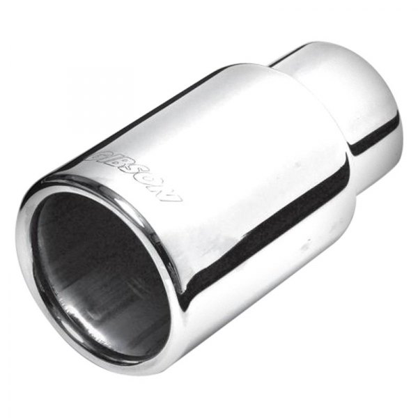 Gibson® - Stainless Steel Round Rolled Edge Straight Cut Single-Wall Polished Exhaust Tip