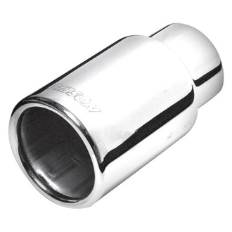 Gibson® - Stainless Steel Round Rolled Edge Straight Cut Bolt-On Single-Wall Polished Exhaust Tip (2.5" Inlet, 3.5" Outlet, 6" Length)