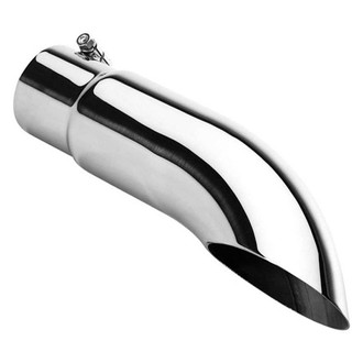 Gibson® - Stainless Steel Turndown Clamp-On Single-Wall Polished Exhaust Tip (2.5" Inlet, 3" Outlet, 12" Length)