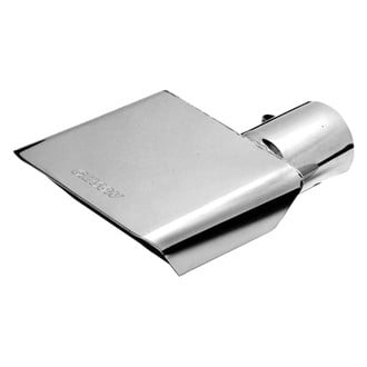 Gibson® - Stainless Steel Passenger Side Rectangular Angle Cut Bolt-On Single-Wall Polished Exhaust Tip (2" Inlet, 9.5" Length)