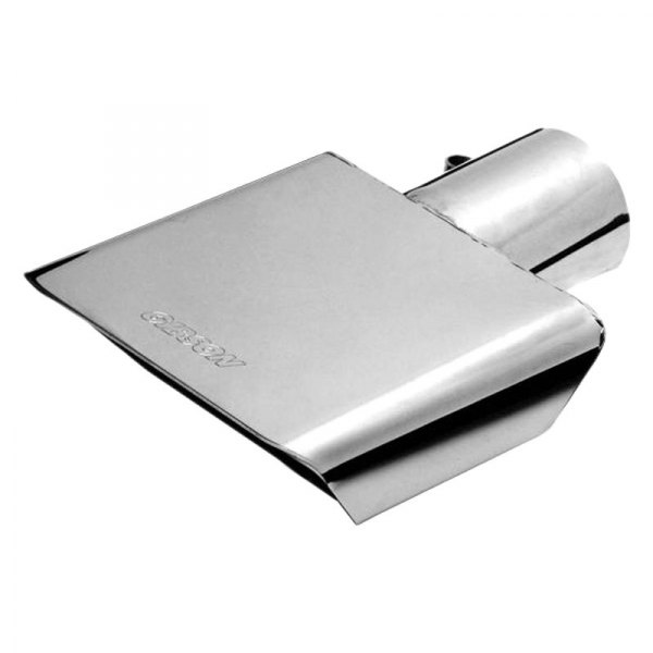 Gibson® - Center Stainless Steel Rectangular Angle Cut Single-Wall Polished Exhaust Tip