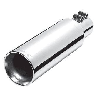 Gibson® - Stainless Steel Round Straight Cut Bolt-On Double-Wall Polished Exhaust Tip (2.5" Inlet, 4" Outlet, 12" Length)