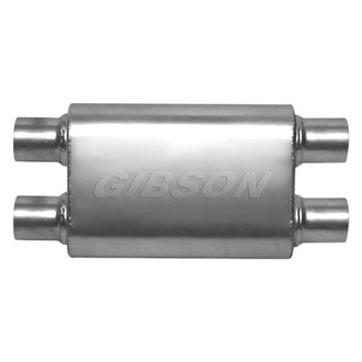 Gibson® - CFT Superflow™ Stainless Steel Oval Gray Exhaust Muffler (3" Dual ID, 3" Dual OD, 18" Length)