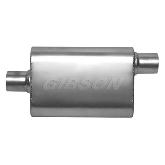 Gibson® - CFT Superflow™ Stainless Steel Oval Gray Exhaust Muffler (3" Center ID, 3" Offset OD, 13" Length)
