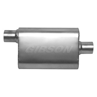 Gibson® - CFT Superflow™ Stainless Steel Oval Gray Exhaust Muffler (3" Offset ID, 3" Center OD, 13" Length)