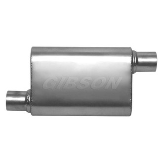 Gibson® - CFT Superflow™ Stainless Steel Oval Gray Exhaust Muffler (2.5" Offset ID, 2.5" Offset OD, 18" Length)