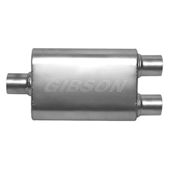 Gibson® - CFT Superflow™ Stainless Steel Oval Gray Exhaust Muffler (3" Center ID, 2.5" Dual OD, 13" Length)