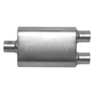 Gibson® - CFT Superflow™ Stainless Steel Oval Gray Exhaust Muffler (2.25" Center ID, 2.25" Dual OD, 13" Length)