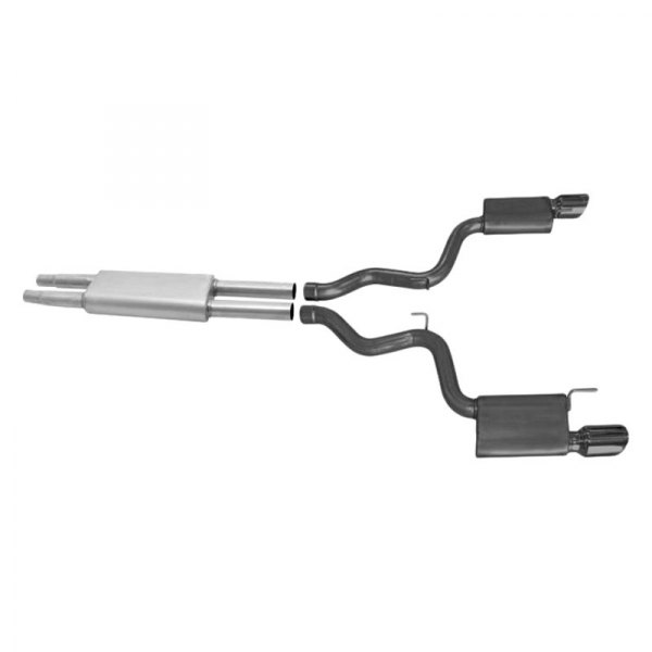 Gibson® - Black Elite™ Aluminized Steel Cat-Back Exhaust System, Ford Mustang