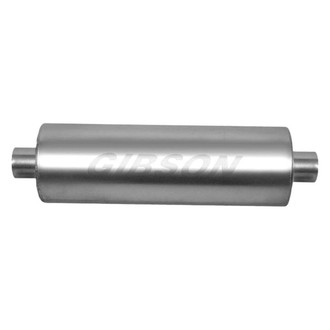 Gibson® - SFT Superflow™ Stainless Steel Round Gray Exhaust Muffler (2.5" Center ID, 3" Center OD, 24" Length)
