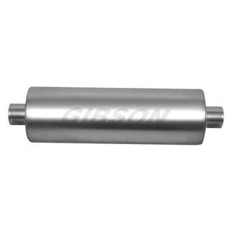 Gibson® - SFT Superflow™ Stainless Steel Round Gray Exhaust Muffler (3.5" Center ID, 3.5" Center OD, 24" Length)